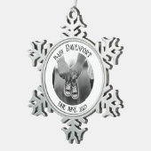 クリスマスの妊娠写真 スノーフレークピューターオーナメント (右)