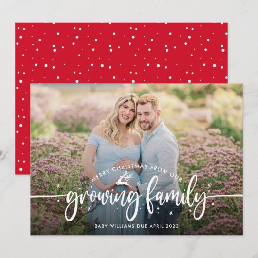 クリスマスの妊娠写真 案内状 (正面/裏面)