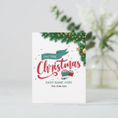 クリスマスの妊娠告知カードのパーソナライズ 案内ポストカード (スタンド正面)