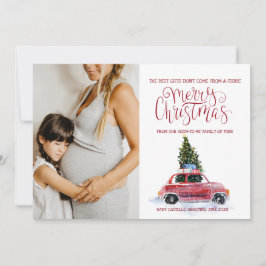 クリスマスの妊娠発表 - ビンテージカー シーズンカード