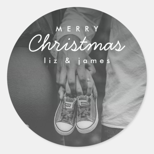 クリスマスの妊娠発表 ラウンドシール (正面)