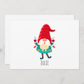 クリスマスの妖精がクリスマスライトを持っている シーズンカード (正面/裏面)