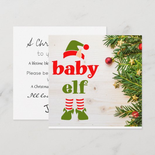 クリスマスの妖精がサンタの代わりに！名付け親にしてくれますか？ カード (正面/裏面)