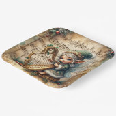 クリスマスの妖精がハープを弾く ペーパープレート (傾斜あり)