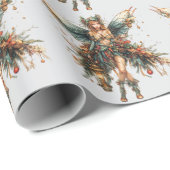 クリスマスの妖精が休日で飾られている ラッピングペーパー (ロールコーナー)