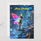 クリスマスの妖精が冬の森に魔法をかけた祭りのイメージ 招待状 (正面)