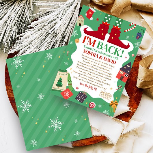 クリスマスの妖精が帰ってきた!到着お知らせカード 招待状