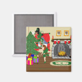 クリスマスの妖精が木の磁石をトリミング マグネット (正面/裏面)