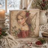 クリスマスの妖精とヒイラギのデコパージュ 薄葉紙