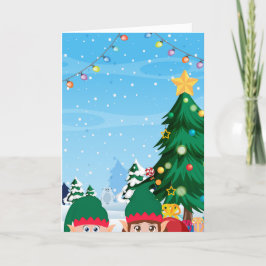 クリスマスの妖精のぞき見 シーズンカード