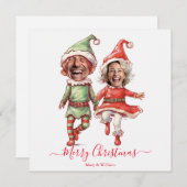 クリスマスの妖精のカップル シーズンカード (正面/裏面)