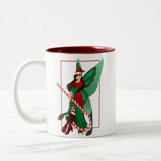 クリスマスの妖精のマグ ツートーンマグカップ (左)