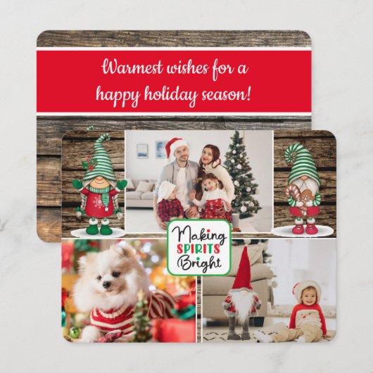 クリスマスの妖精の小人を作ろう(写真を追加してください) シーズンカード (正面/裏面)