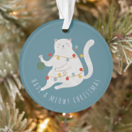 クリスマスの妖精の灯り猫を飼っている オーナメント