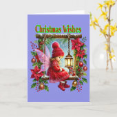 クリスマスの妖精の願い カード (黄色い花)