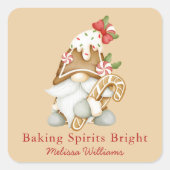 クリスマスの妖精 バケイション ジノーム ホリデー スクエアシール (正面)