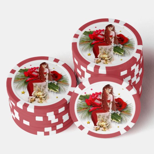クリスマスの妖精 ポーカー チップ (積み重ね)