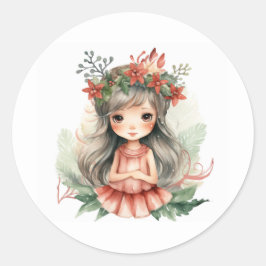 クリスマスの妖精 ラウンドシール