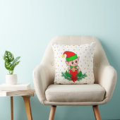 クリスマスの妖精、松、ポインセチア & 星 クッション (椅子)