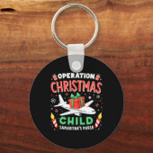 クリスマスの子おもしろいファミリー照合Xm キーホルダー (正面)