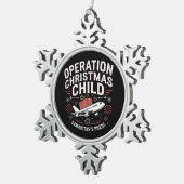 クリスマスの子おもしろい家族の照合 スノーフレークピューターオーナメント (右)