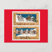 クリスマスの子どもと鳥 シーズンポストカード (正面)