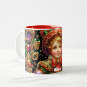 クリスマスの子どもを～にアレンする ツートーンマグカップ (正面左)