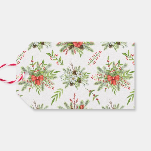 クリスマスの子ぶたが引っ張るスレッド ギフトタグ (裏面横)