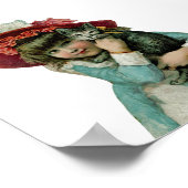 クリスマスの子ネコとボンネットの少女 ポスター (角)