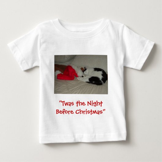 クリスマスの子ネコの前の晩 ベビーTシャツ (正面)