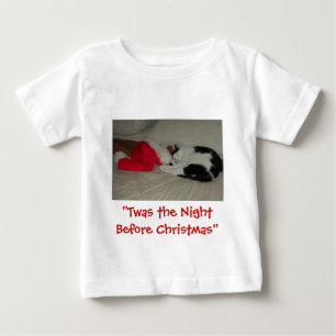 クリスマスの子ネコの前の晩 ベビーTシャツ