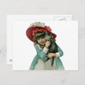 クリスマスの子ネコの把握 シーズンポストカード (正面/裏面)