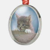 クリスマスの子ネコ メタルオーナメント (左)