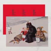クリスマスの子供たちと戯れるクランプス (正面/裏面)