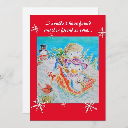 クリスマスの子供のカードを友人のために。 シーズンカード (正面/裏面)