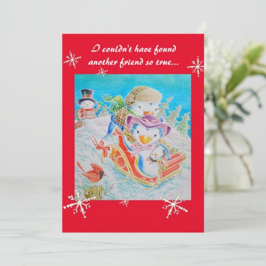 クリスマスの子供のカードを友人のために。 シーズンカード (スタンド正面)