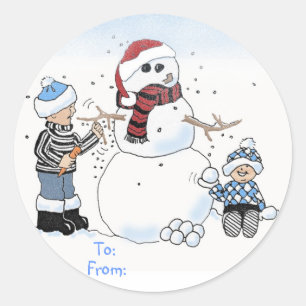 クリスマスの子供のギフトのラベル: : 、から: ラウンドシール