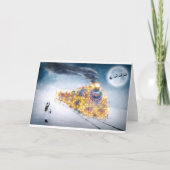 クリスマスの子供のクリスマスのモチーフの12月の列車 シーズンカード (正面)