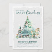 クリスマスの子供の誕生日パーティーを盛り上げよう 招待状 (正面)