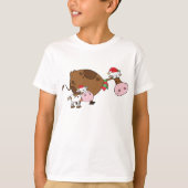 クリスマスの子牛と牛 Tシャツ (正面)