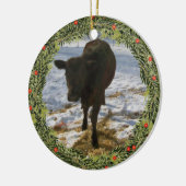 クリスマスの子牛 セラミックオーナメント (左)