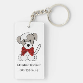 クリスマスの子犬の写真のアップロードまたはスケッチキーチェーン キーホルダー