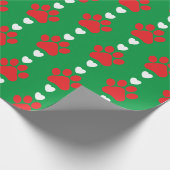 クリスマスの子犬の前足のパターン ラッピングペーパー (角)