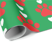 クリスマスの子犬の前足のパターン ラッピングペーパー (ロールコーナー)