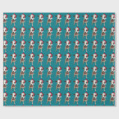 クリスマスの子犬の包装紙 ラッピングペーパー (フラット)