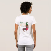 クリスマスの子犬イラストレーション Tシャツ (裏面フル)