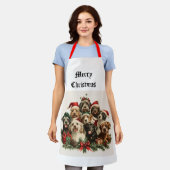クリスマスの子犬エプロン エプロン (着用した状態)