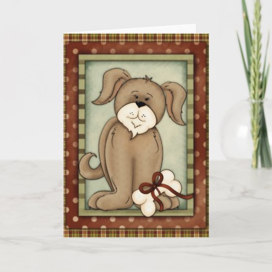 クリスマスの子犬グリーティングカードデザイン3 シーズンカード (正面)