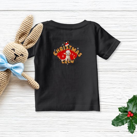 クリスマスの子犬ジンジャーブレッドの名前の手紙I Boy ベビーTシャツ