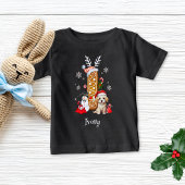 クリスマスの子犬ジンジャーブレッドの名前の手紙I Boy ベビーTシャツ